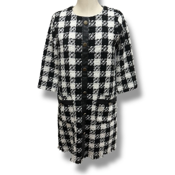 165 ZARA | Turkey EUC Black and White Checkered Long Sleeve Dress (size S) - Picture 3 of 14